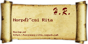 Horpácsi Rita névjegykártya