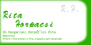rita horpacsi business card